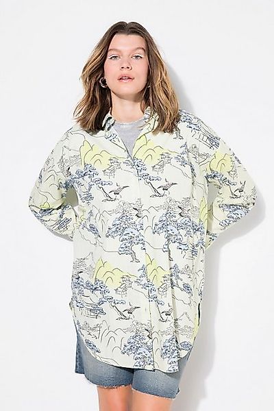 Studio Untold Hemdbluse Oversize-Hemdbluse Alloverprint Langarm günstig online kaufen