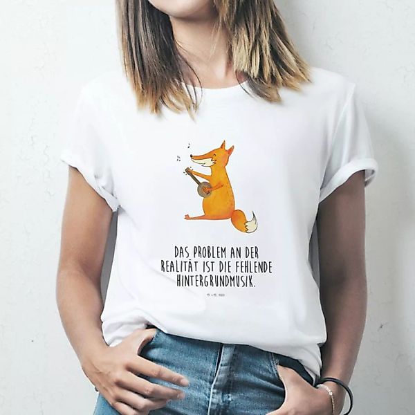 Mr. & Mrs. Panda T-Shirt Fuchs Gitarre - Weiß - Geschenk, glücklich, Musik günstig online kaufen