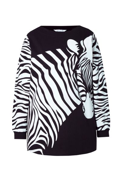MIAMODA Sweatshirt Sweatshirt A-Linie Zebra-Muster weiter günstig online kaufen