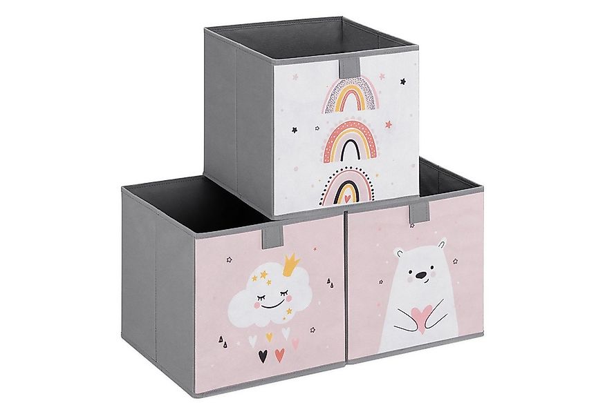 Navaris Auflagenbox Kinder Aufbewahrungsbox 3er Set Aufbewahrung 28x28x28cm günstig online kaufen