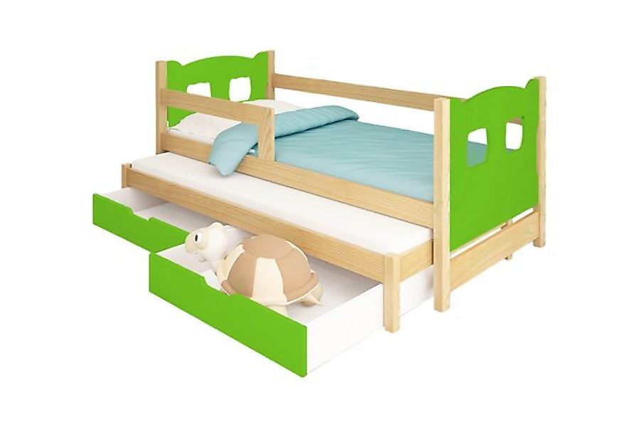 thematys Jugendbett Kinderbett mit abnehmbaren Rausfallschutz und zwei Schu günstig online kaufen