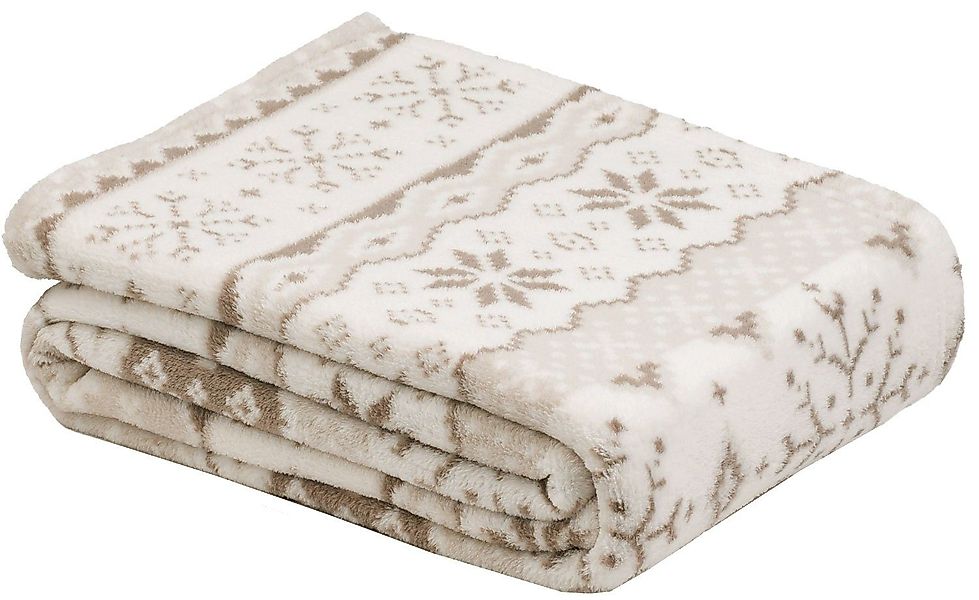 Wohndecke NORDIC, Wohndecke, Taupe, Creme, 150 günstig online kaufen