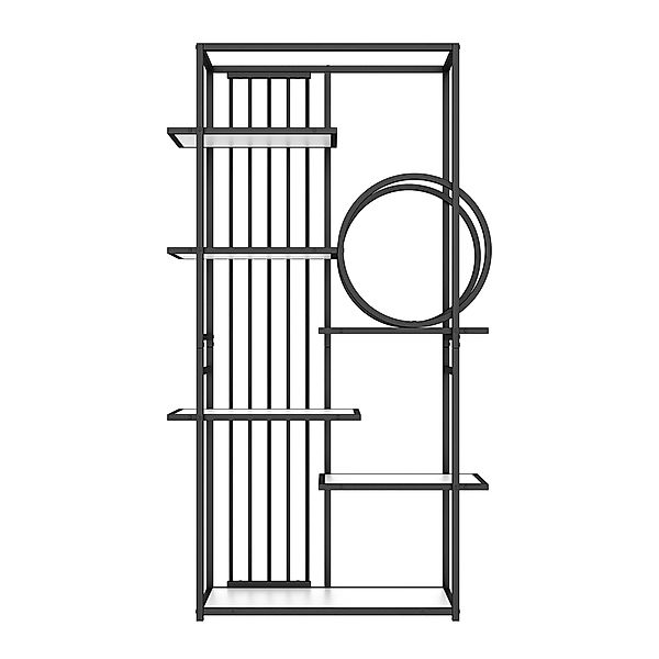 Metallregal 180 cm Schwarz Weiß Stabiles Regal modern solides Metallrohr me günstig online kaufen