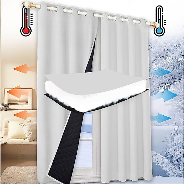 Jibenhome Vorhang Schlafzimmer Vorhänge Blickdicht, Thermogardinen günstig online kaufen