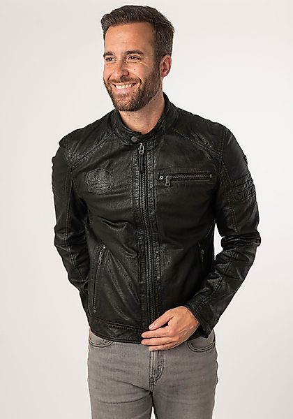 Mauritius Lederjacke MMJenno mit Jerseykapuze, Reißverschluss, günstig online kaufen