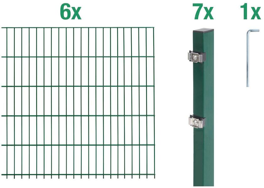Alberts Doppelstabmattenzaun Grundset, (Set), Höhe: 80-160 günstig online kaufen