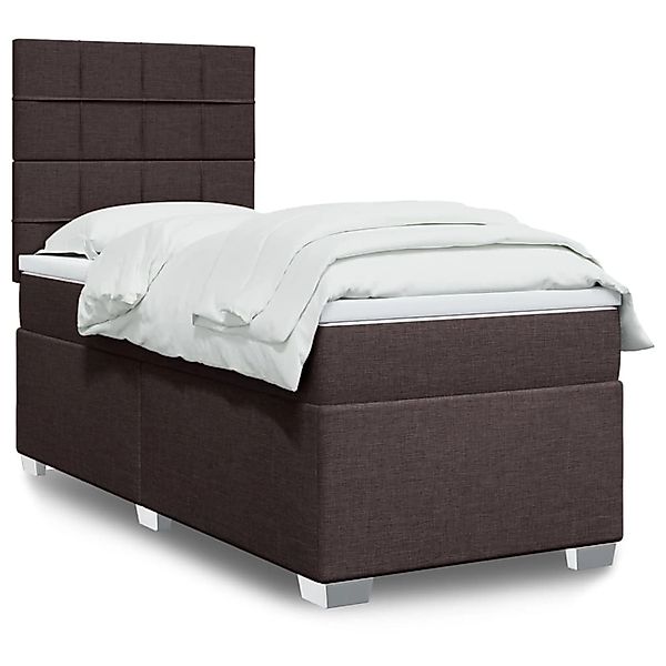 vidaXL Boxspringbett mit Matratze Dunkelbraun 90x200 cm Stoff 3292674 günstig online kaufen