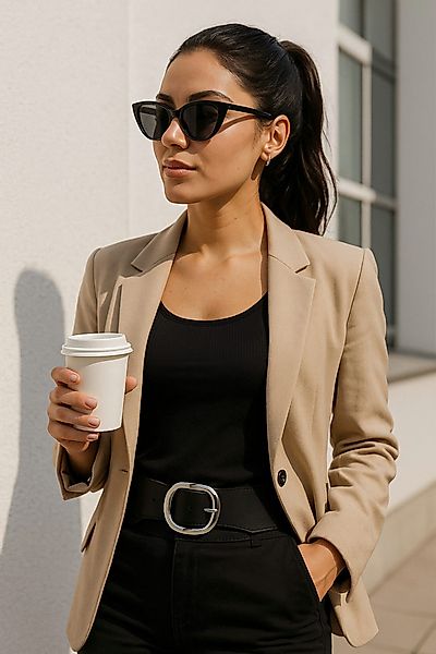 Ella Jonte Stretchgürtel schwarz silberfarbene Schnalle günstig online kaufen
