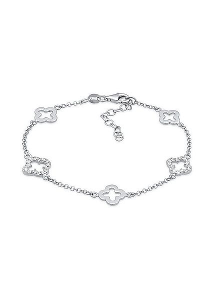 Elli Armband Kleeblatt Zirkonia Weiß 925 Sterling Silber (kein Set, 1-tlg) günstig online kaufen