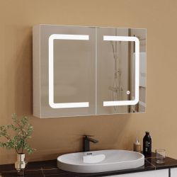 Furnishings Home Badezimmerspiegelschrank Spiegelschrank Doppeltür Hängesch günstig online kaufen