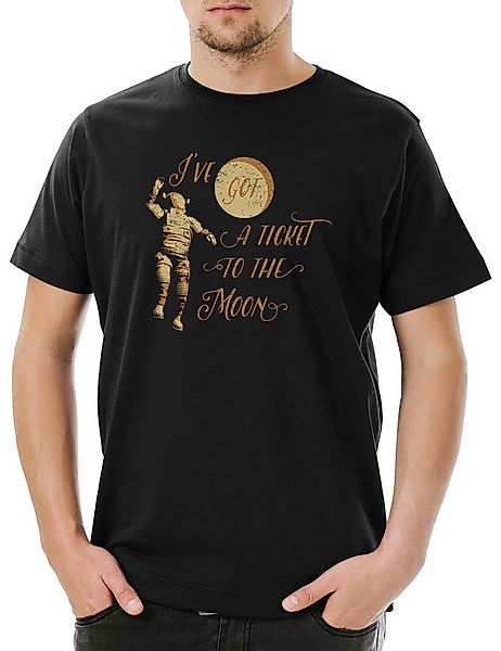 Urban Backwoods Print-Shirt Ticket To The Moon Herren T-Shirt Mond Raumfahr günstig online kaufen