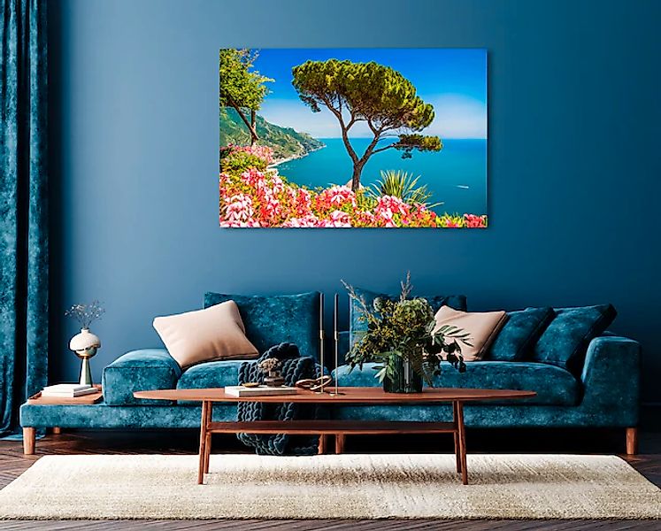 queence Acrylglasbild »Meerblick«, Landschaft-Italien-Spanien-Pflanzen-Himm günstig online kaufen