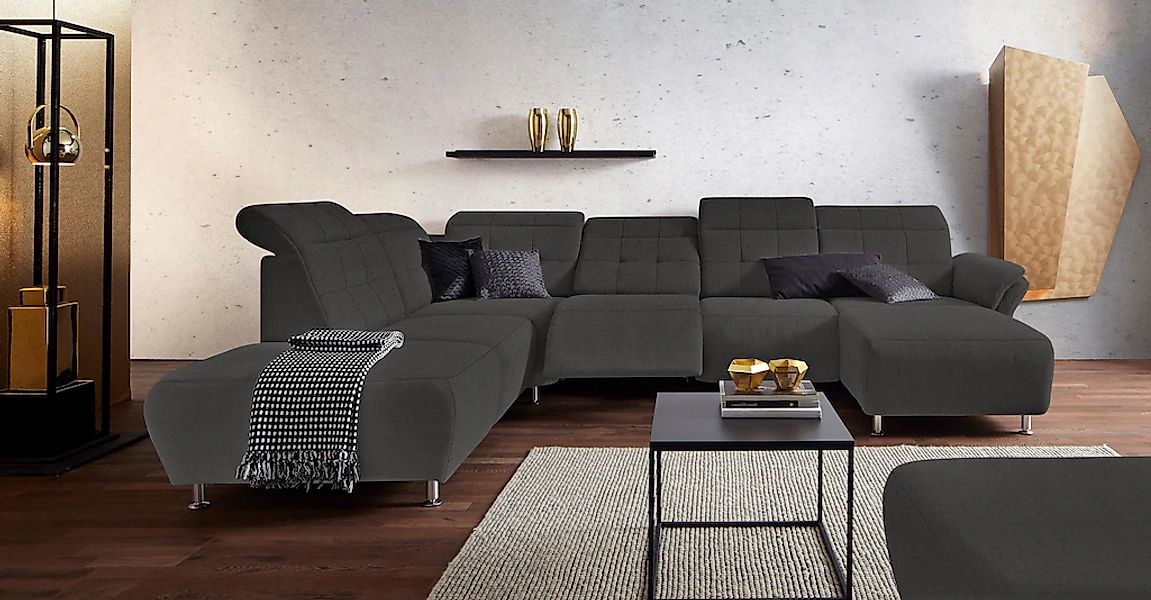 Home affaire Wohnlandschaft "Manhattan U-Form" 2 Sitze mit elektrischer Rel günstig online kaufen