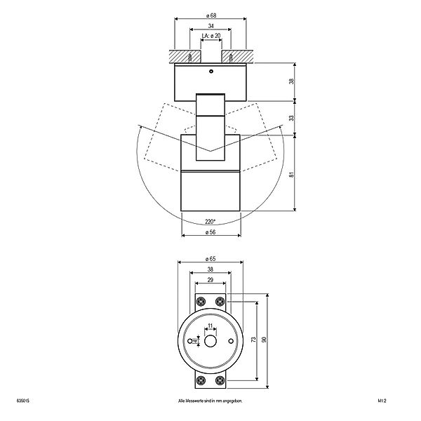 EVN 635015 Deckenanbauspot, IP54 rund anthrazit günstig online kaufen