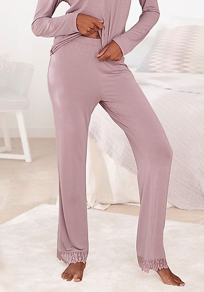 LASCANA Schlafhose, mit Spitzendetails günstig online kaufen
