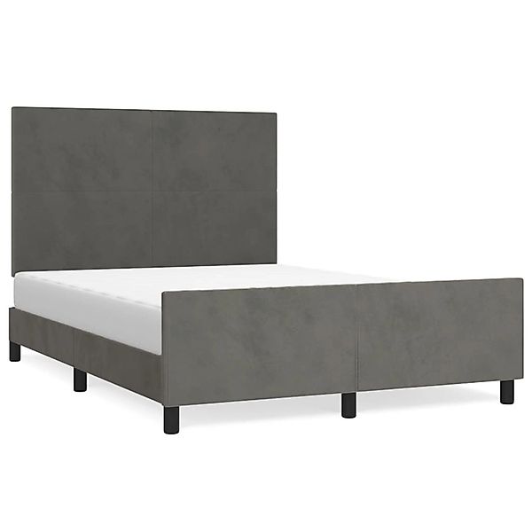 vidaXL Bettgestell mit Kopfteil Dunkelgrau 140x200 cm Samt Modell 51368347 günstig online kaufen
