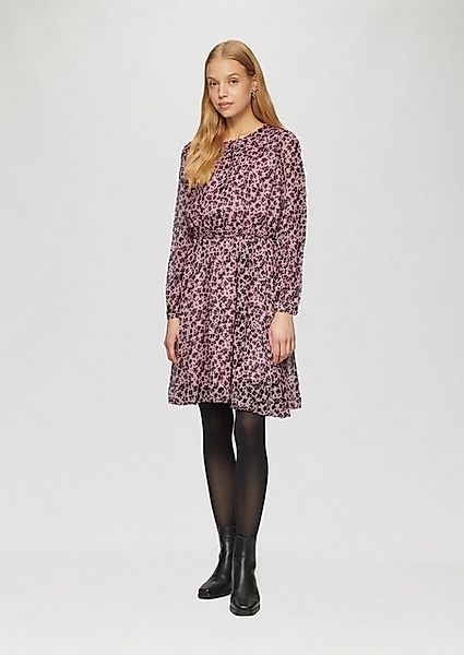 QS Minikleid Leichtes Chiffonkleid mit All-over-Print Raffung günstig online kaufen