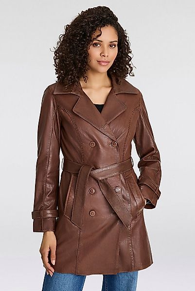 Mauritius Ledermantel GWTaresa (2-tlg., mit Bindegürtel) Leder-Trenchcoat m günstig online kaufen