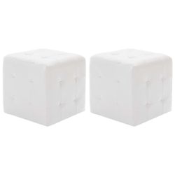 vidaXL Polsterhocker Pouf 2 Stk. Weiß günstig online kaufen
