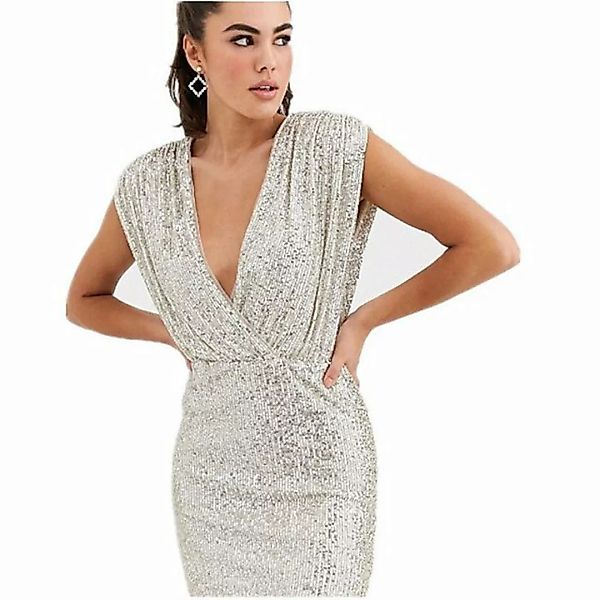 RUZU UG Abendkleid Sexy rückenfreies Kleid mit Pailletten, das das Gesäß be günstig online kaufen