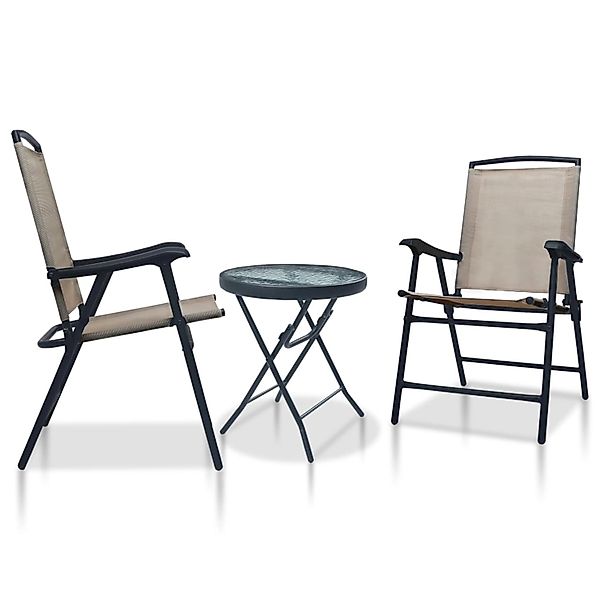 vidaXL 3-tlg Bistro-Set Taupe Stahl günstig online kaufen