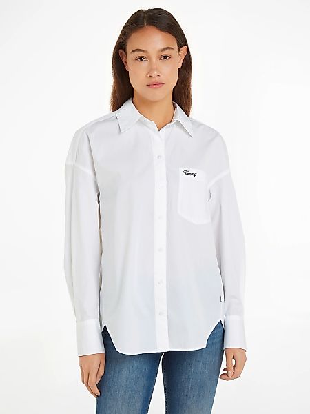 Tommy Jeans Blusentop "TJW SP OVR SCRIPT SHIRT EXT", Mit Tommy Jeans Logo-S günstig online kaufen