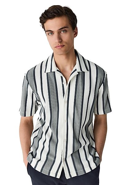 Next Kurzarmhemd Texturiertes Jersey-Hemd mit Streifen günstig online kaufen