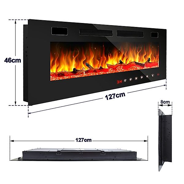 Clanmacy Elektrokamin Elektrokamin Wandkamin Kamin 750/1500W günstig online kaufen