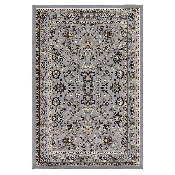 Kurzflor Teppich Orient Muster in Grau Cremefarben günstig online kaufen