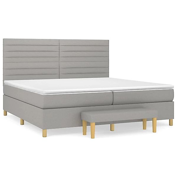 Vidaxl Boxspringbett Mit Matratze Hellgrau 200x200 Cm Stoff günstig online kaufen