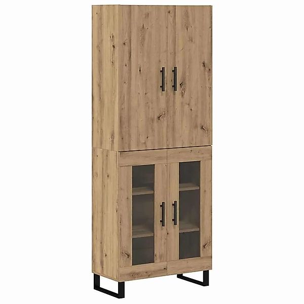 vidaXL Highboard 2-Tlg Artisan-Eiche Engineered Wood und Glas 3403199 günstig online kaufen
