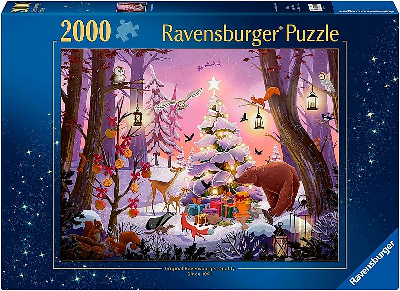 Ravensburger Puzzle Weihnachten im Wald, 2000 Puzzleteile, Made in Germany günstig online kaufen
