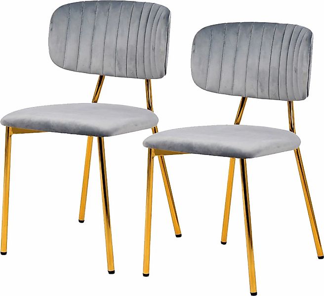 Kayoom Polsterstuhl "Stuhl Giselle 125 2er-Set, pflegeleichter Samtbezug" ( günstig online kaufen
