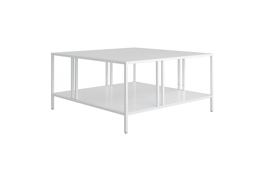 en.casa Couchtisch, Wohnzimmertisch »Kumlinge« Metall 40 x 80 x 80 cm Weiß günstig online kaufen