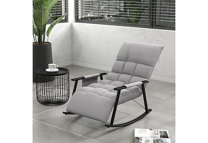 HOMCOM Schaukelstuhl mit verstellbarer Rückenlehne und Fußstütze (Schaukels günstig online kaufen