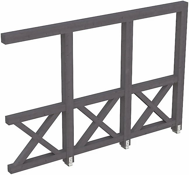 Skan Holz Seitenwand Andreaskreuz (WA) 305 x 210 cm Fichte Schiefergrau günstig online kaufen