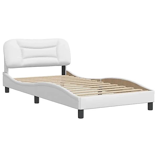 vidaXL Bettgestell Ohne Matratze Weiß 100x203 cm Kunstleder 3208034 günstig online kaufen