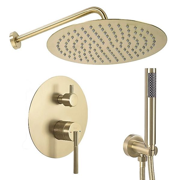 wohnwerk.idee Duschsystem Unterputz Dusche Duscharmatur Design Gold Kupfer günstig online kaufen