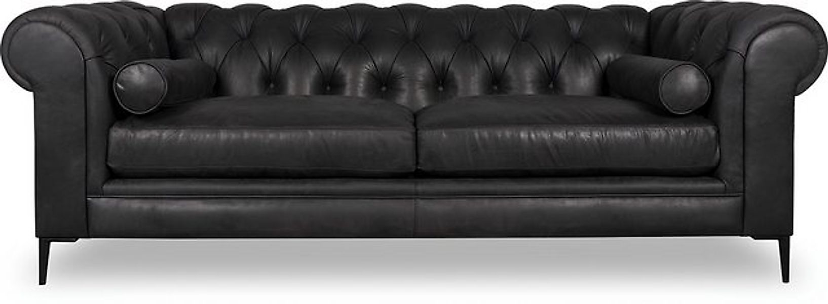 Xlmoebel Sofa Schwarzes Ledersofa im Designer Chesterfield-Stil, Hergestell günstig online kaufen