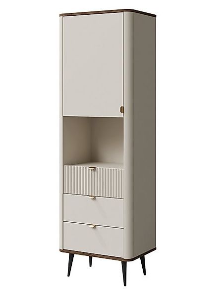 Compleo Hochschrank schmal 60 cm breit, Kaschmir, Kommode mit 3 Schubladen günstig online kaufen