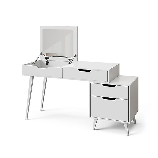 Vicco Schminktisch Judy Weiß 145 x 125.5 cm mit Spiegel günstig online kaufen