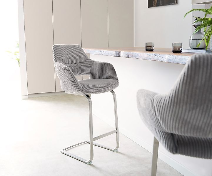 DELIFE Barhocker Yago-Flex, Freischwinger flach Edelstahl günstig online kaufen