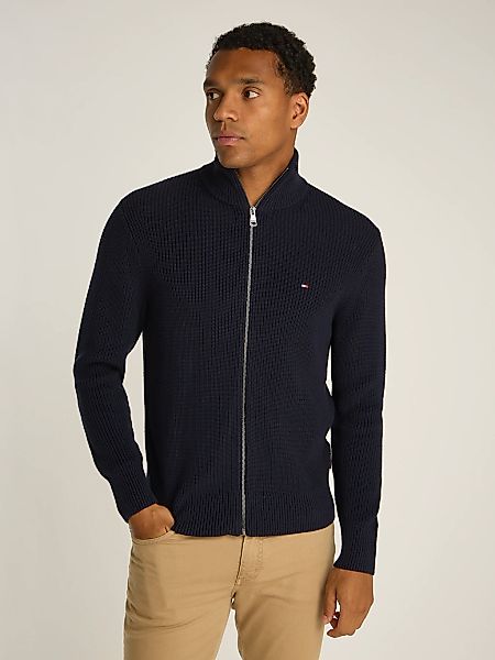 Tommy Hilfiger Strickjacke "RIB COTTON ZIP THROUGH", in Rippenoptik, Reißve günstig online kaufen