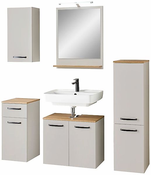 Saphir Badmöbel-Set "Quickset 500, Waschbeckenunterschrank mit Spiegel" 6 S günstig online kaufen
