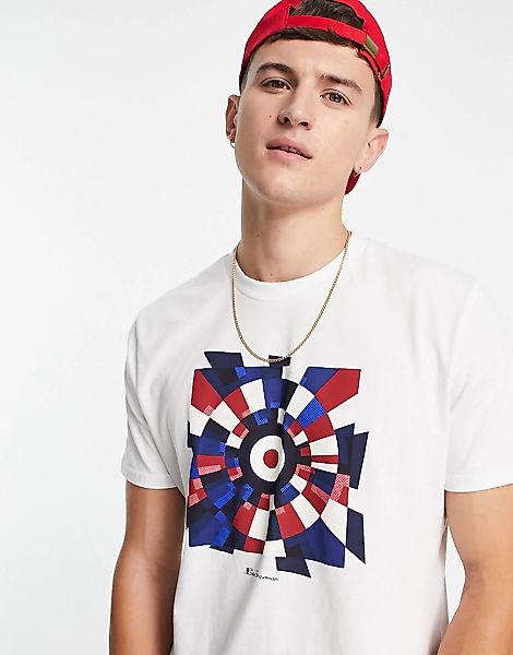 Ben Sherman – T-Shirt mit zersplitterter Zielscheibe-Weiß günstig online kaufen