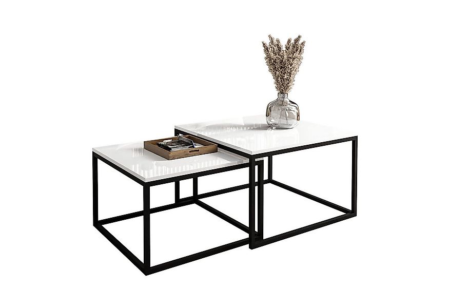 Lookway Couchtisch Yoshi 2in1 mit Hochglanz Platte (2er-Set), Breite: 70 cm günstig online kaufen