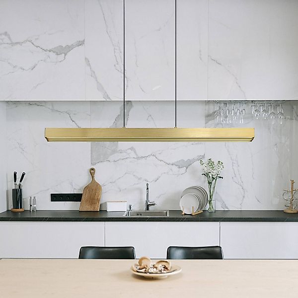 LED-Hängelampe Ethan, messingfarben, 150 cm, ausziehbar günstig online kaufen