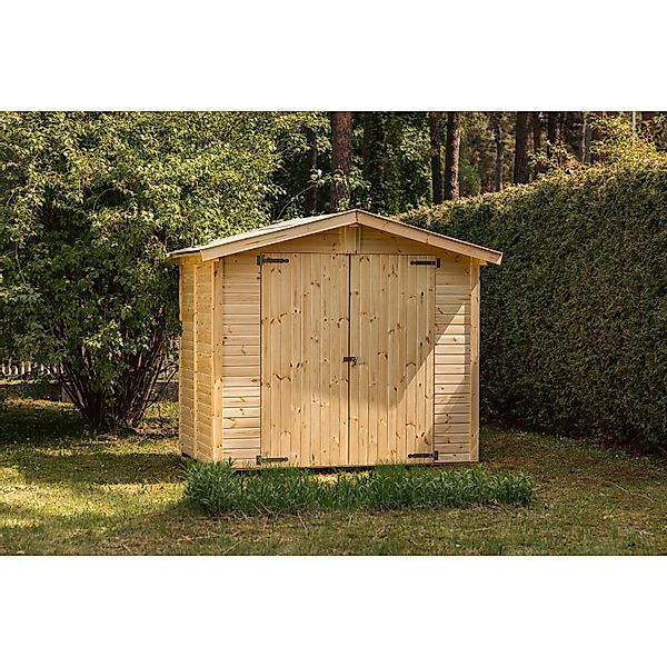 Upyard Geräteschuppen-Gartenhaus aus Holz mit Boden 240 cm x 170 cm Natur F günstig online kaufen