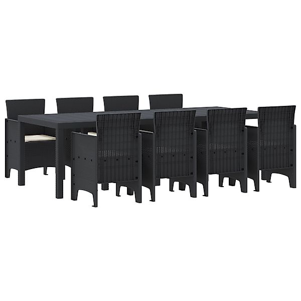 vidaXL 9-tlg Garten-Essgruppe mit Kissen Anthrazit Poly Rattan 3378736 günstig online kaufen