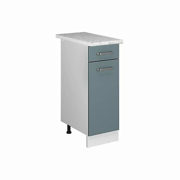 Vicco Unterschrank Küchenschrank + Arbeitsplatte R-Line Weiß Blau Grau 30 c günstig online kaufen